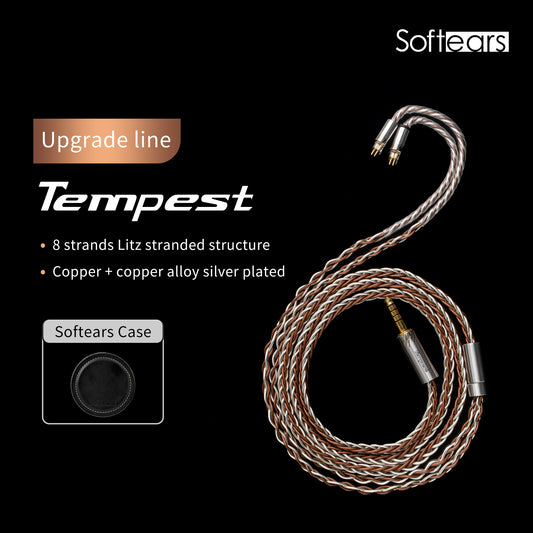 Softears tempest earsphone upgrade cable 4.4mm balanced port 2pin0.78 needle high-purity copper + copper alloy + copper alloy silver-plated 8-strand braid