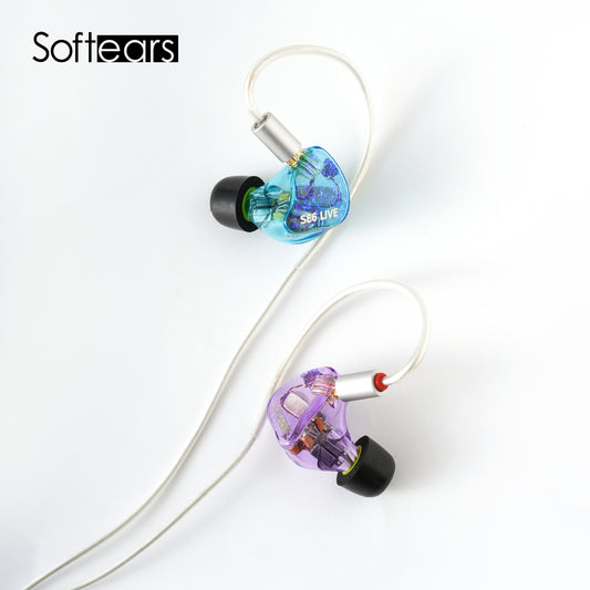 Softears SE6 Live  6 balanced-armature driver stage monitor in-ear monitor HiFi music earphone supports universal - fit and custom-fit personalization_